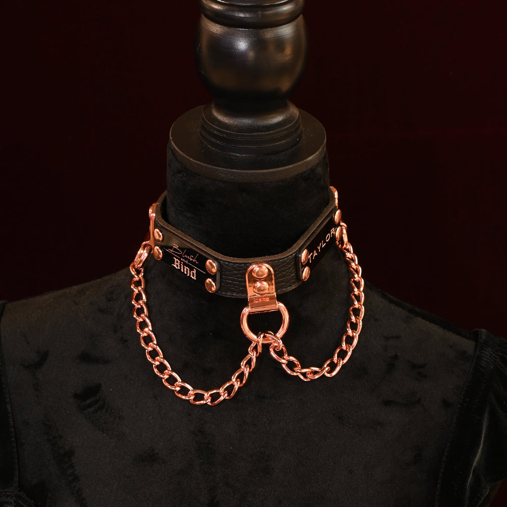 Copper Chain Name Plate Collar image 1