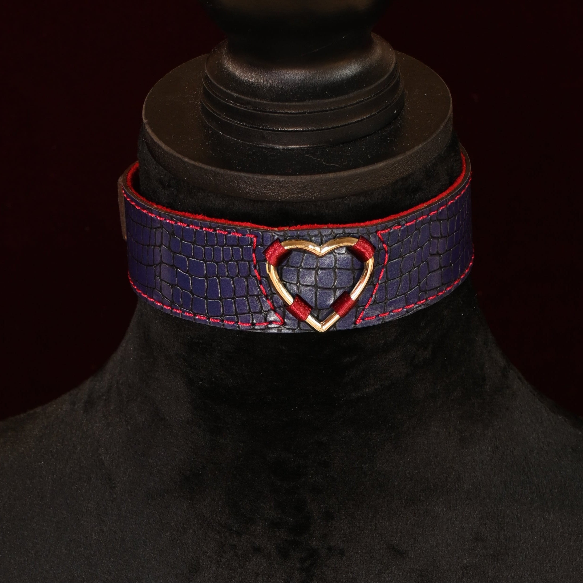 Navy Snake Skin Statement Collar image 0