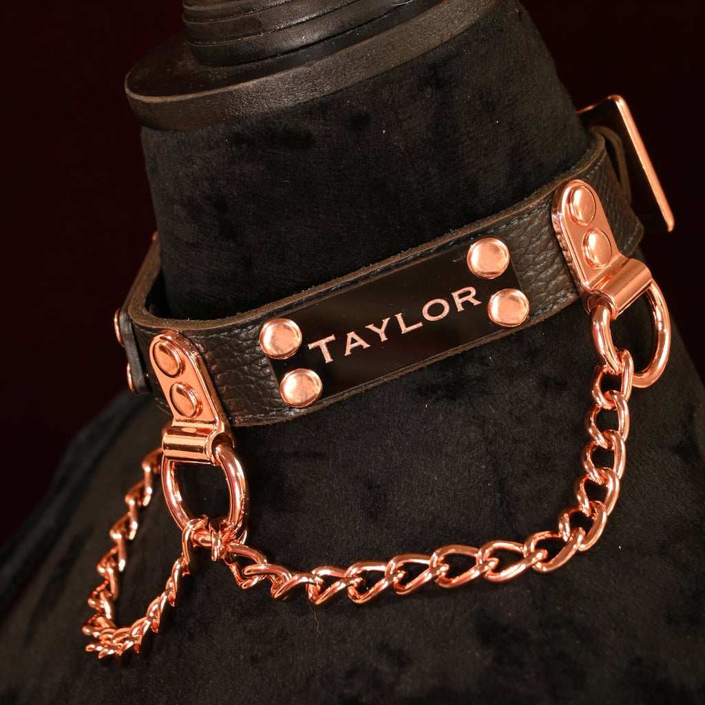 Copper Chain Name Plate Collar image 2