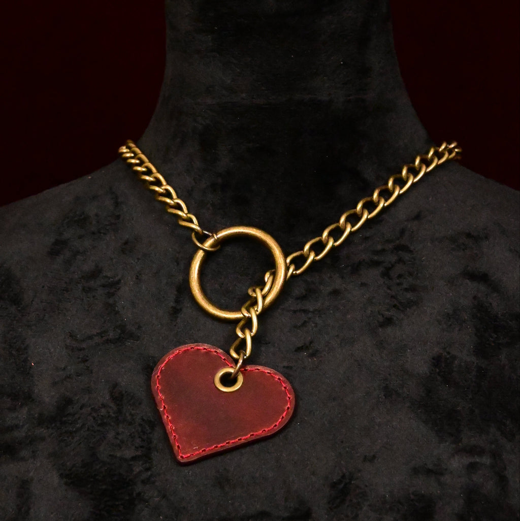 Build Your Own Leather Heart Slip Chain