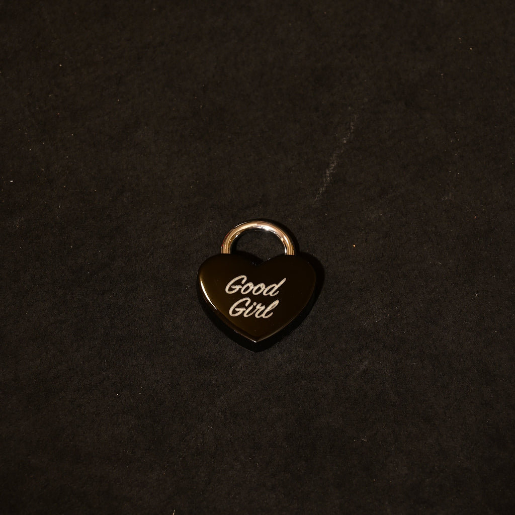 Build Your Own Slip Chain with Locking Black Heart - CUSTOM ENGRAVING