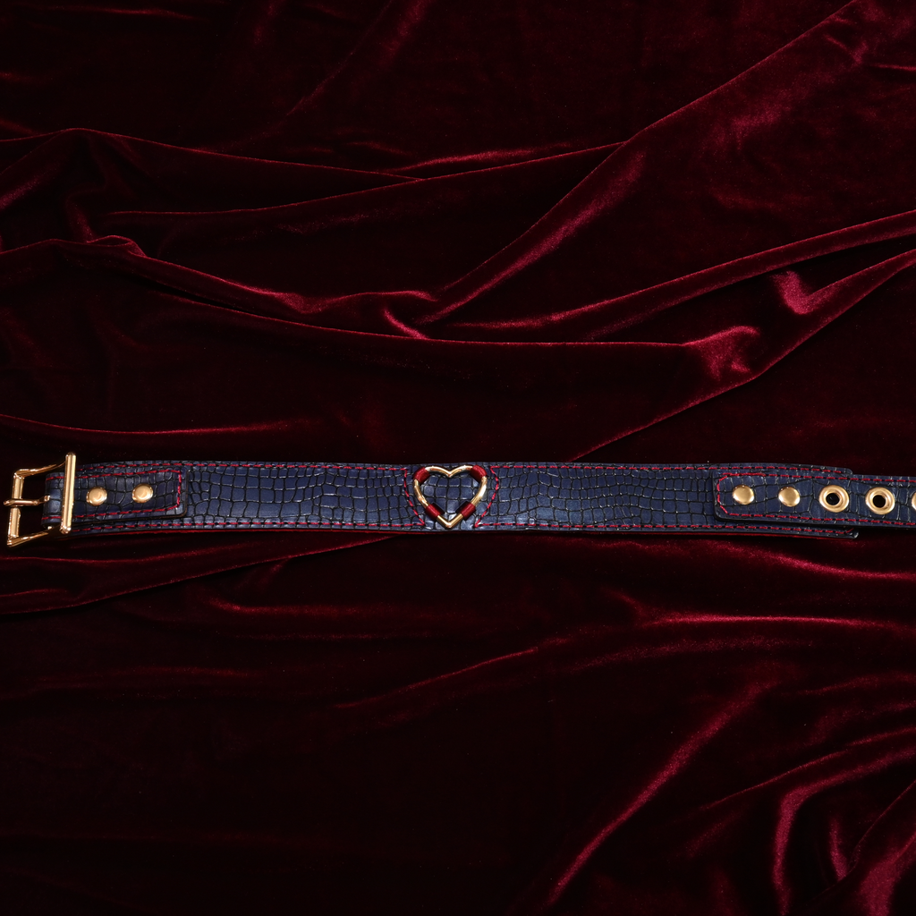 Navy Snake Skin Statement Collar image 2
