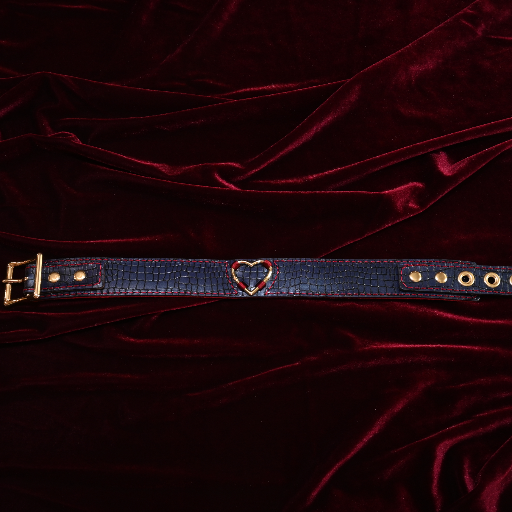 Navy Snake Skin Statement Collar image 2